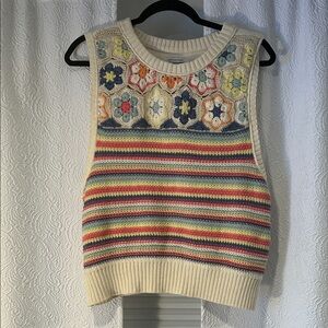 American Eagle Outfitters NWT Multicolor Floral Knit Crochet Tank Top